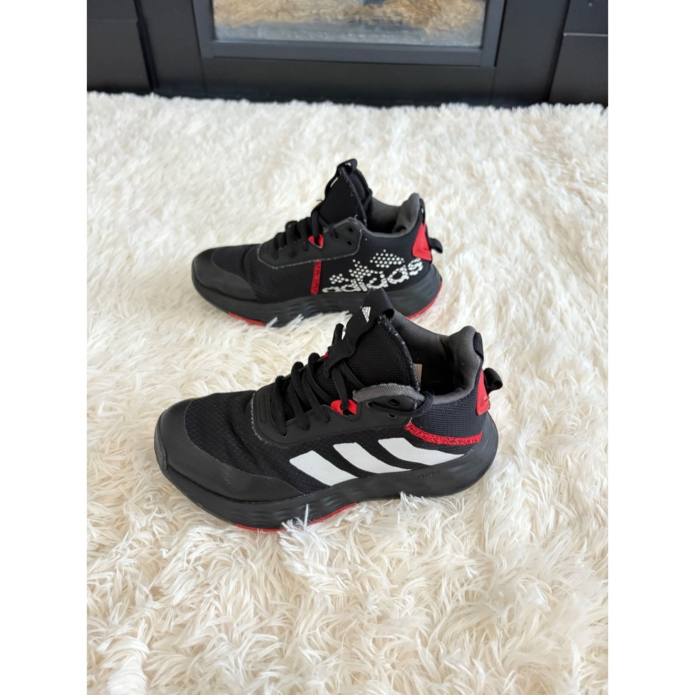 Adidas‎ Kids Basketball Shoes Black Red High Top Sneakers Youth Size 3 - Picture 3 of 8